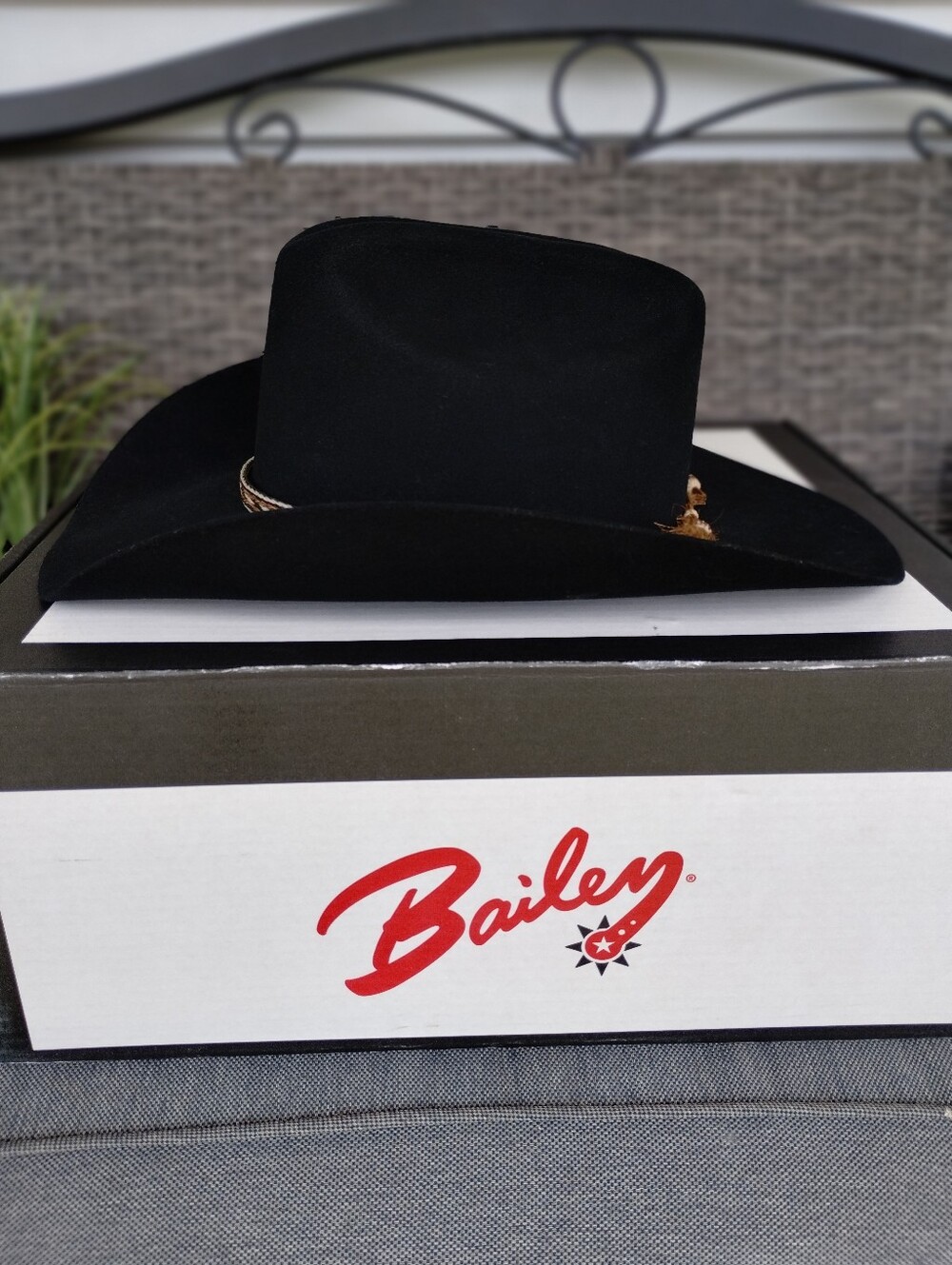 Bailey Dillinger 4162 4X Angora Blend Black Cowboy Hat Men’s 7 1/4 USA